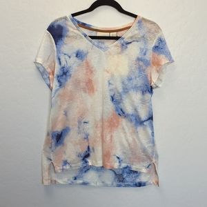 Cynthia Rowley Tie Dye Women's Linen T-Shirt - L(10)